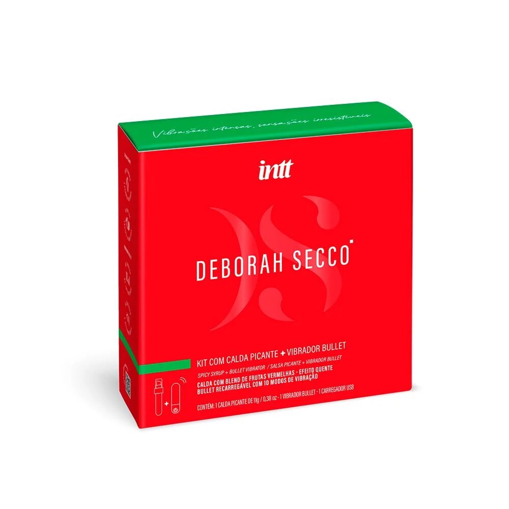 KIT COM BULLET CÁPSULA VIBRATÓRIA E CALDA PICANTE 11G - DEBORAH SECCO INTT