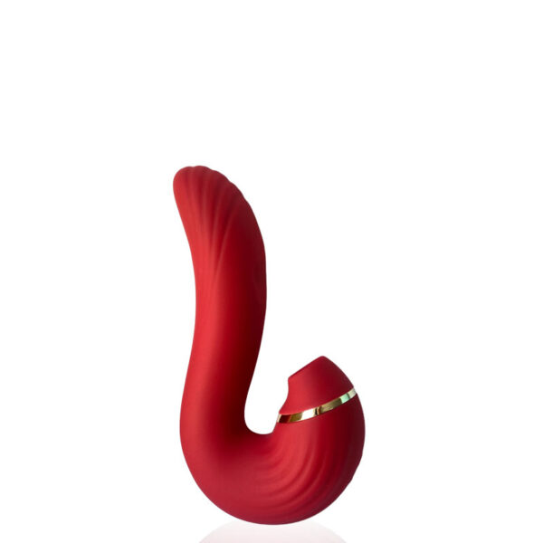 VIBRADOR PONTO G COM ESTIMULADOR CLITORIANO COM 4 MODOS DE VIBRAÇÃO PULSAÇÃO E ONDAS DE PRESSÃO E FUNÇÃO DE AQUECIMENTO - IMPORTAÇÃO VR021
