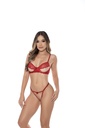 CONJUNTO MORGANA EM TULE ILUSION E RENDA SEM BOJO E ARO - YAFFA 7108