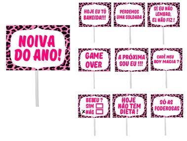 PLAQUINHA COM HASTE DESPEDIDA DE SOLTEIRA PCT 10 UN- IMPORTAÇÃO