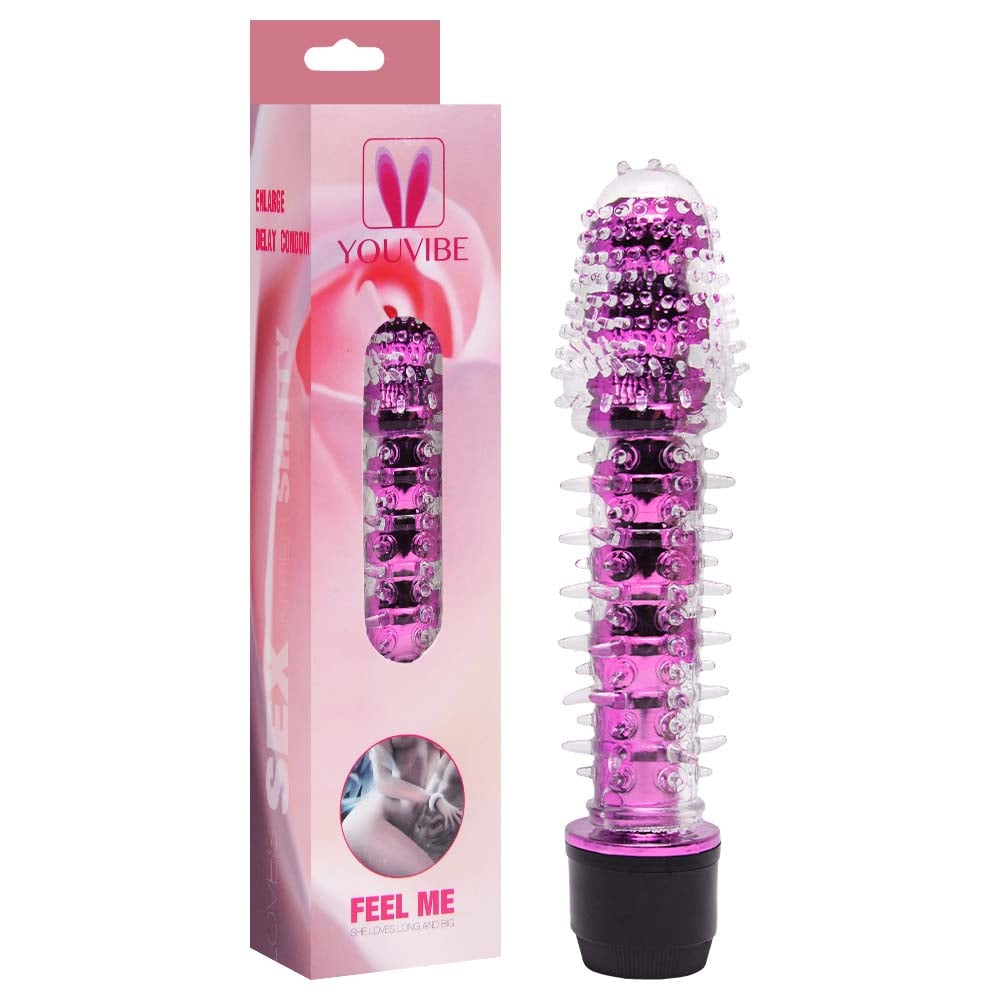 VIBRADOR TRANSLÚCIDO MULTIVELOCIDADE COM CAPA TEXTURIZADA - PE011 SLH01