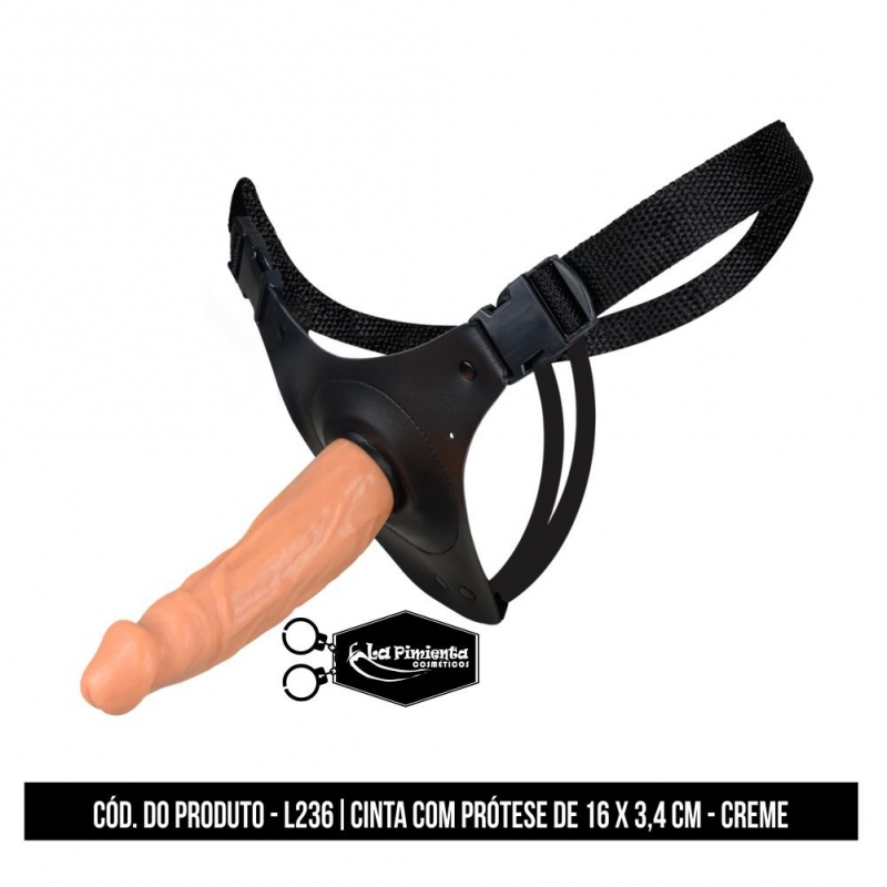 CINTA COM PRÓTESE DE 16X3,4CM COM AJUSTE LATERAL CREME - LA PIMIENTA L236