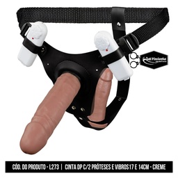 [0001080] CINTA COM PRÓTESE DUPLA E VIBRO 17CM E 14CM AJUSTE LATERAL - LA PIMIENTA L273