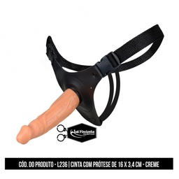 [000518] CINTA COM PRÓTESE DE 16X3,4CM COM AJUSTE LATERAL CREME - LA PIMIENTA L236