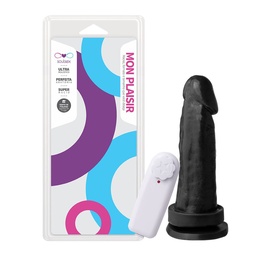 [000535] PRÓTESE COM VIBRO EXTERNO VENTOSA 17X3,5CM PRETO - SSV007VP