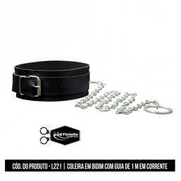 [000553] COLEIRA COM GUIA EM CORRENTE DE 1M - LA PIMIENTA L221