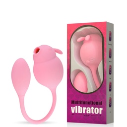 [0000988] VIBRADOR DUPLO EM FORMATO DE COELHO SUGADOR E PENETRADOR CONTROLE VIA APLICATIVO - IMPORTAÇÃO VR048
